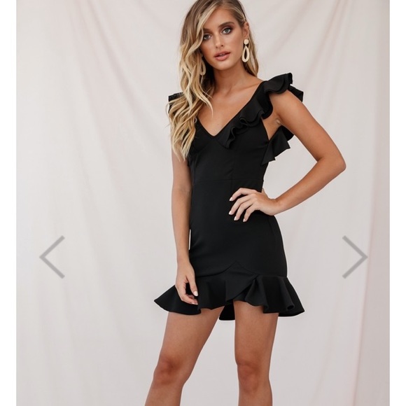 ruffle strap mini dress